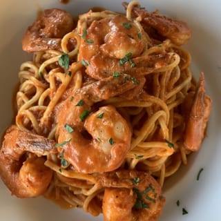 Spaghetti Chipotle with Shrimp